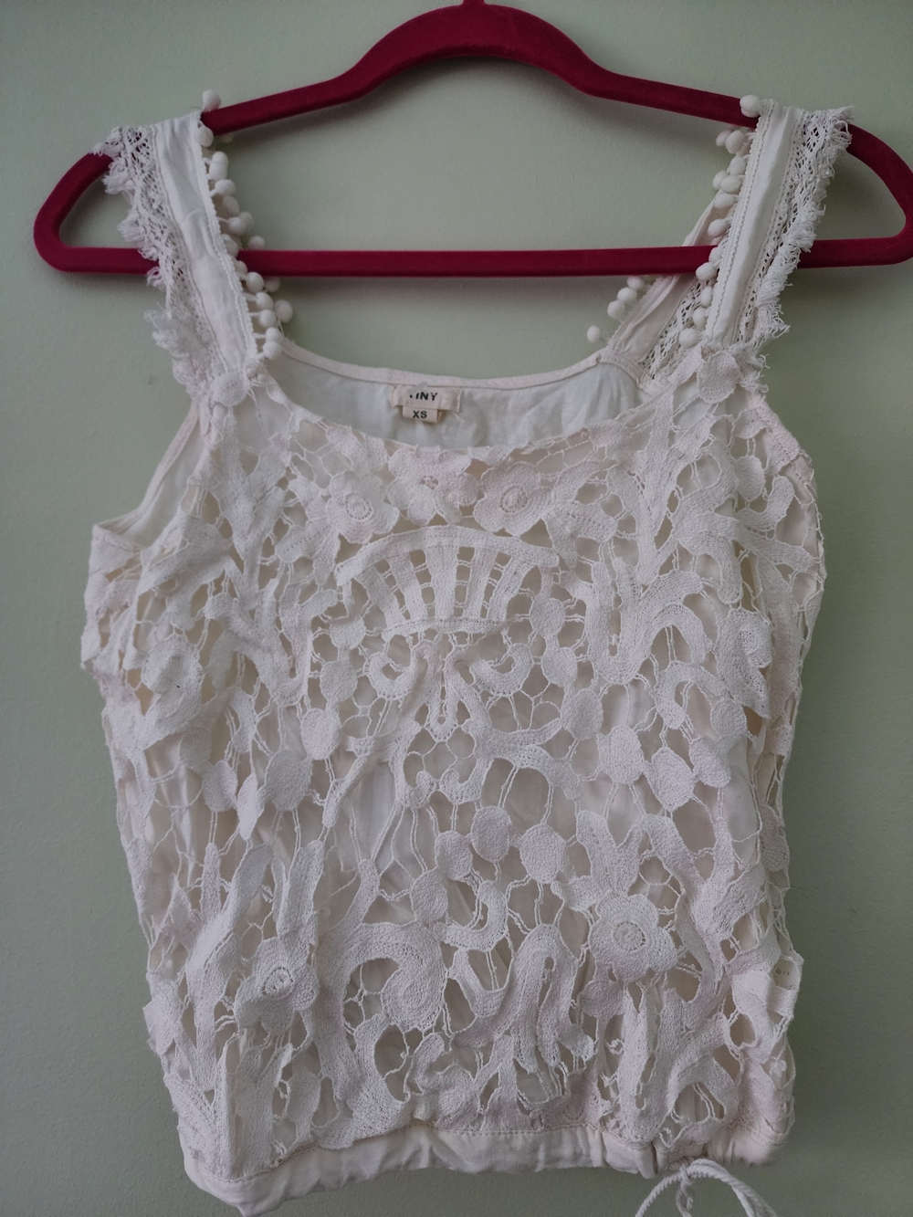 Ivory Crochet Lace Tank Top - Women's XS